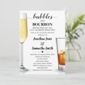 Bubbles en bourbon voor ik paren douche Inv Kaart (Staand voorkant)