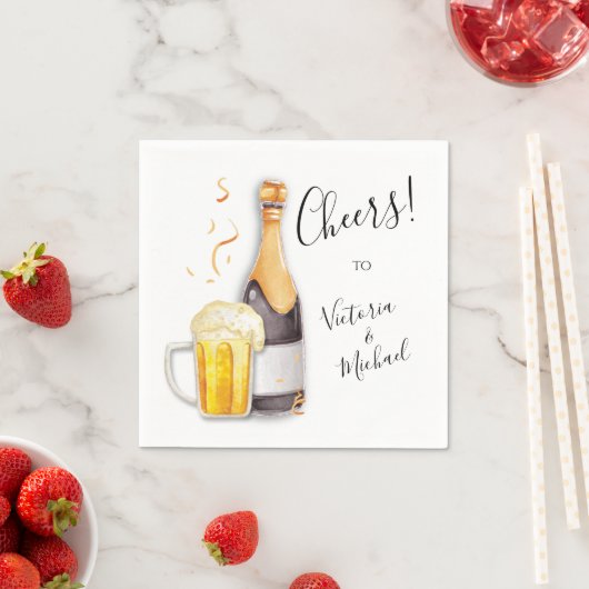 Bubbles en Breedkasten, champagne en bier Servet (Insitu)