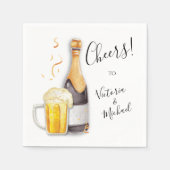 Bubbles en Breedkasten, champagne en bier Servet (Voorkant)