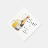 Bubbles en Breedkasten, champagne en bier Servet (Hoek)