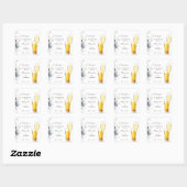 Bubbles en Brews Dank je Rozen bruiloft Vierkante Sticker (Vel)