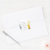 Bubbles en Brews Dank je Rozen bruiloft Vierkante Sticker (Envelop)