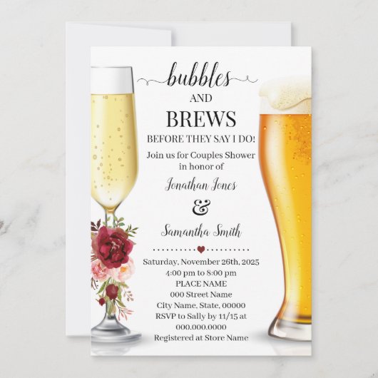 Bubbles en brouwerijen voor ik paren douche kaart (Voorkant)