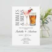 Bubbles et brasse Fiançailles douche Invitation (Debout devant)