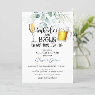 Bubbles et Couples de brasserie Douche Invitation