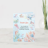 Bubbles & Fins Children's Birthday Bedankkaart (Voorkant)