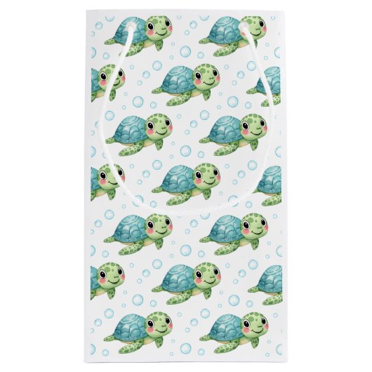 Bubbles & Fins Children's Birthday Turtle Klein Cadeauzakje (Achterkant)