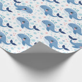 Bubbles & Fins Children's Birthday Whale Cadeaupapier (Hoek)
