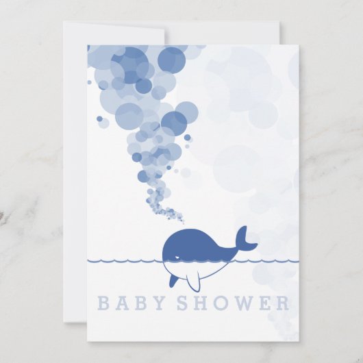 "Bubbles" - Het Baby shower van de babyblauwe walv Kaart (Voorkant)