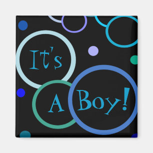 Bubbles Het is een Baby shower van de Jongen voor Magneet