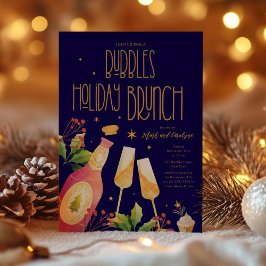 Bubbles Holiday Brunch Party Invitation Sjabloon Kaart