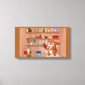 Bubbles in zijn winkel canvas afdruk (Voorkant)