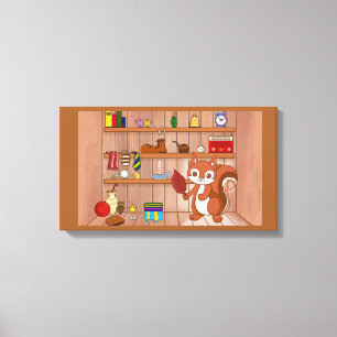 Bubbles in zijn winkel canvas afdruk