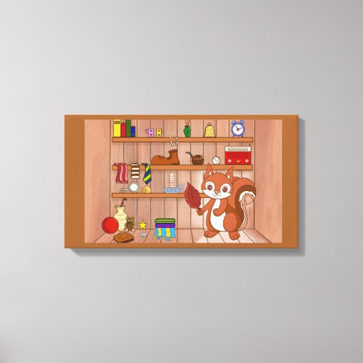 Bubbles in zijn winkel canvas afdruk (Voorkant)