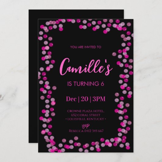 Bubbles Invitation fête d'anniversaire (Devant / Derrière)