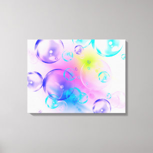 BUBBLES - kleurrijk Abstract Afbeelding van fracta Canvas Afdruk