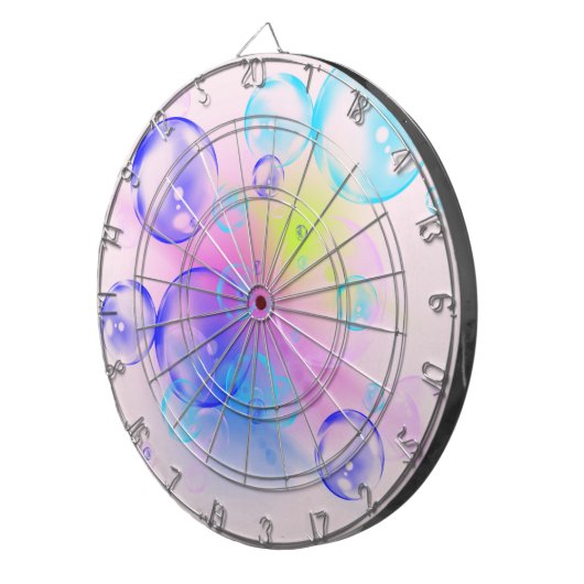 BUBBLES - kleurrijk Abstract Afbeelding van fracta Dartbord (Voorkant Rechts)
