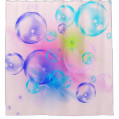 BUBBLES - kleurrijk Abstract Afbeelding van fracta Douchegordijn (Voorkant)