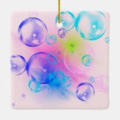 BUBBLES - kleurrijk Abstract Afbeelding van fracta Keramisch Ornament (Achterkant)