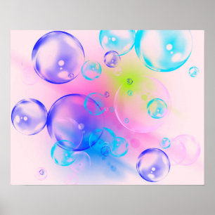 BUBBLES - kleurrijk Abstract Afbeelding van fracta Poster