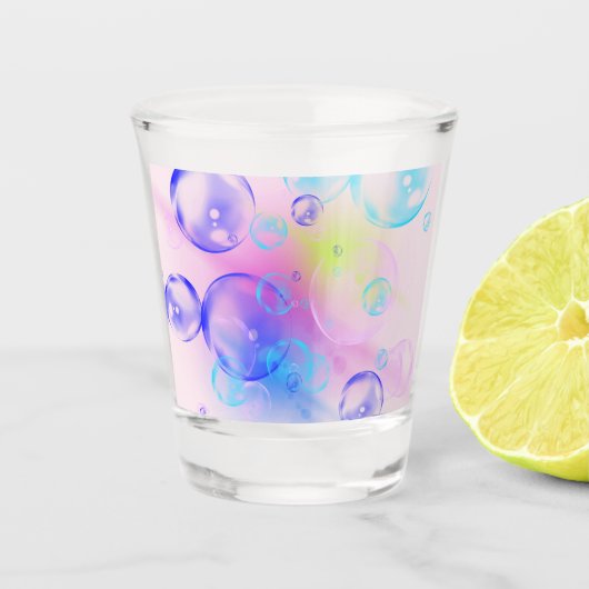 BUBBLES - kleurrijk Abstract Afbeelding van fracta Shot Glas (Voorkant)