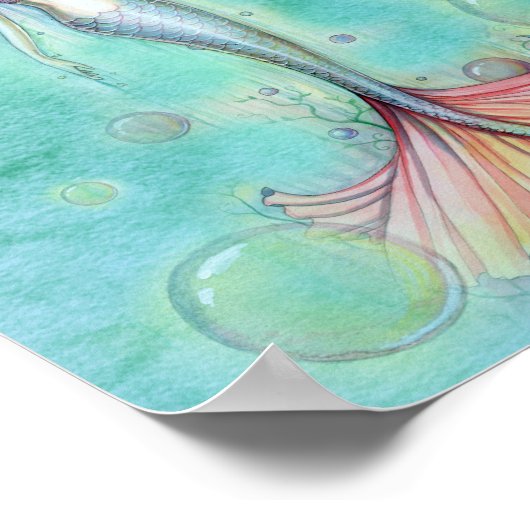 Bubbles Mermaid Print (Hoek)