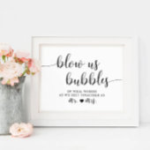 Bubbles met bijtende bruiloft verzenden aftekening poster