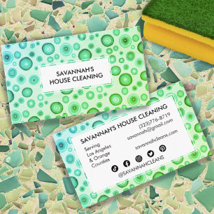 Bubbles minimalistisch huis schoonmaken Janitorial Visitekaartje