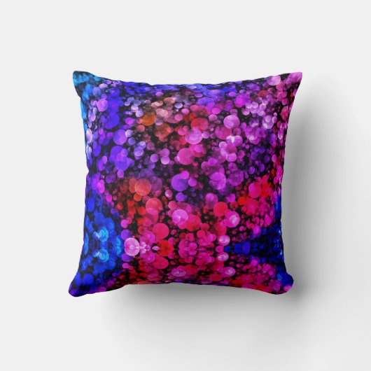 Bubbles minuscules rose pourpre Lancer Oreiller (Verso)