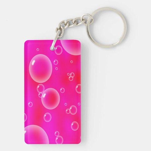 Bubbles op roze achtergrond sleutelhanger (achterkant)