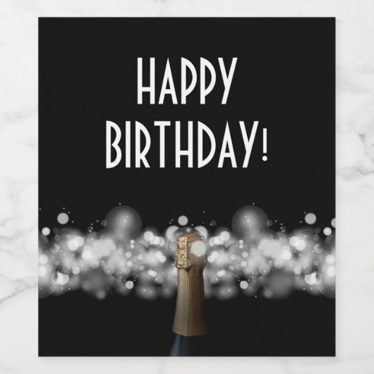 Bubbles op zwart wijn etiket (Enkel label)