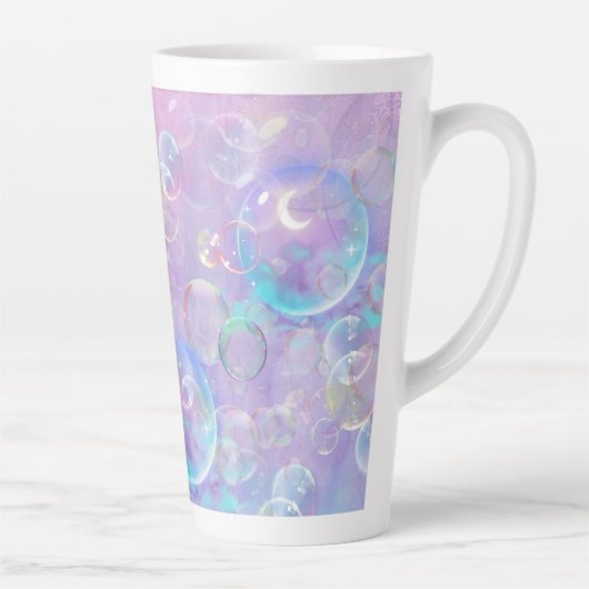 Bubbles Pastel sur Lavender Latte Coffee Mug (Droite)