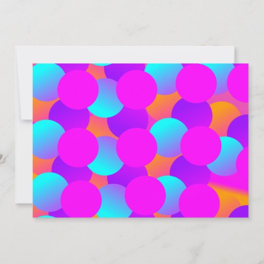 Bubbles Pop over Neon Theme Foto Birthday Party Kaart (Achterkant)