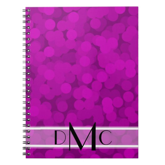 Bubbles pourpres 3 Carnet Monogramme initial (Devant)
