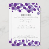 Bubbles pourpres Confetti Invitations de mariage (Devant / Derrière)