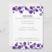 Bubbles pourpres Confetti Invitations de mariage (Devant)