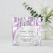 Bubbles Robe de fête Blanc Quinceanera Invitations (Debout devant)