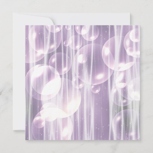 Bubbles Robe de fête Blanc Quinceanera Invitations (Dos)