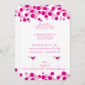 Bubbles roses Invitations de la fête de Bacheloret (Devant / Derrière)