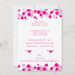 Bubbles roses Invitations de la fête de Bacheloret