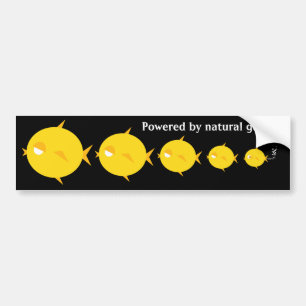 Bubbles the BlowFish_Powered by natural gas Bumpersticker