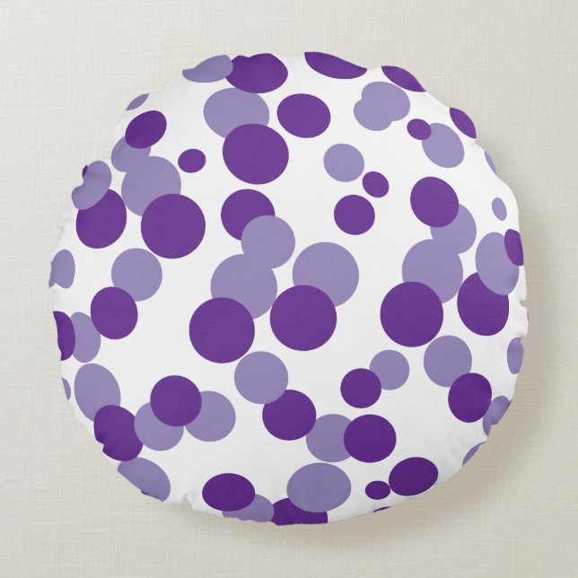 Bubbles violets Confetti Motif Coussin rond (Devant)