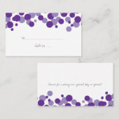Bubbles violets Motif Mariage Cartes de lieu (Devant / Derrière)