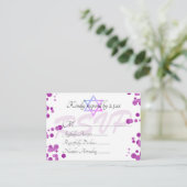 Bubbles violets Points Bat mitzvah carte RSVP (Debout devant)