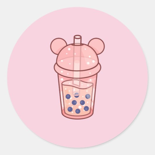 bubbletea ronde sticker (Voorkant)