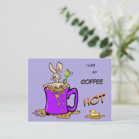 Bubbling Bunny Café Lover Cust. Carte postale (Debout devant)
