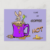 Bubbling Bunny Café Lover Cust. Carte postale (Devant)