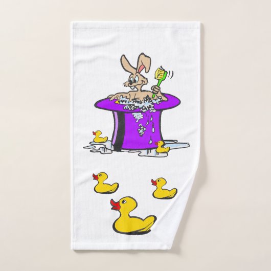 Bubbling Bunny met Ducks Cartoon Bath Towel Set Bad Handdoek (Handdoek)