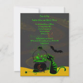 Bubbling Cauldron Halloween Party Invitation Kaart (Achterkant)