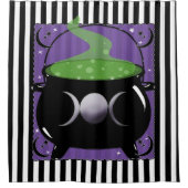 Bubbling Magic Cauldron Whimsical Halloween Douchegordijn (Voorkant)